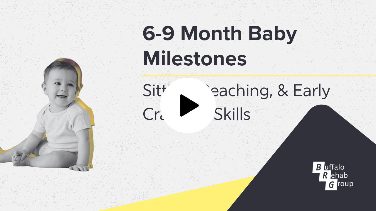 6-9 Month Baby Milestones YouTube Video Thumbnail Image.