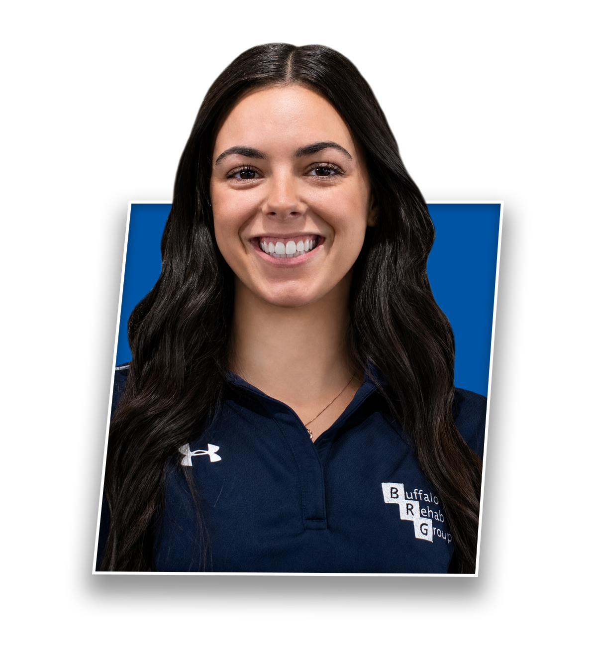 Headshot of Lauren Destro, PT DPT, smiling in a blue Buffalo Rehab Group shirt.